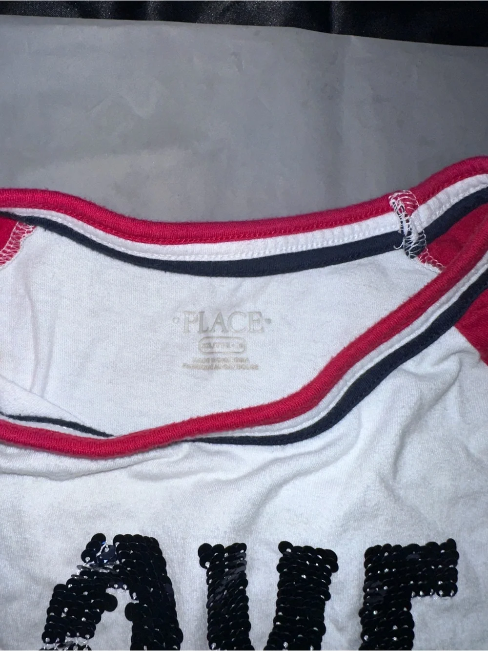 The children’s place  Tee with long Sleeves and  Multicolor Sequin 'LOVE USA'